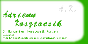 adrienn kosztocsik business card